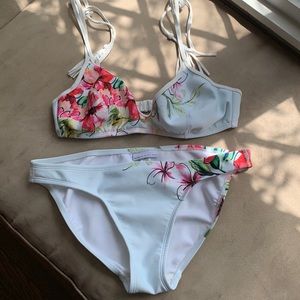 Robin Piccone White Floral Bikini